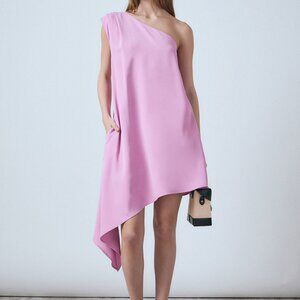 NWT Anthropologie Endless Rose Asymmetrical Pink Cocktail Dress
